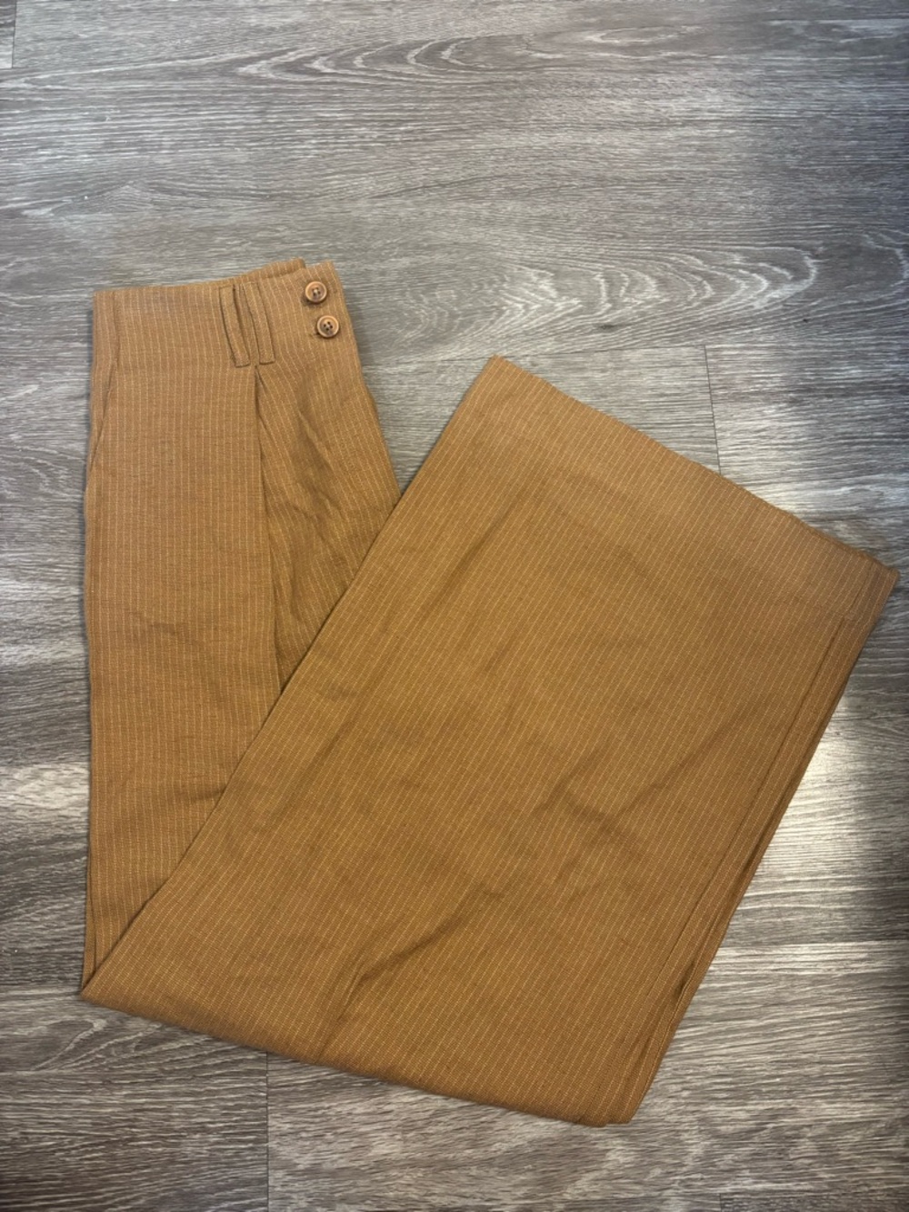Sloane & Co. Brown Pinstripe Vest and Wide-Leg Pants - Picture 3 of 7
